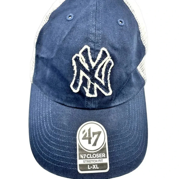 '47 Brand Mens New York Yankees Stamper Mesh Closer Cap Navy Blue Size Large-XL - Picture 2 of 7